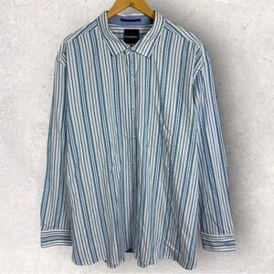 Tommy Bahama Striped Long Sleeve Shirt Button‎ Down Collared Mens Size 3XL Point